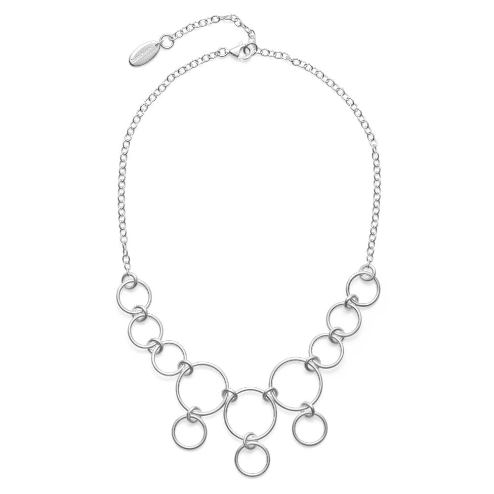 925/- necklace satin/pol., 15,74 + 1,96 in.