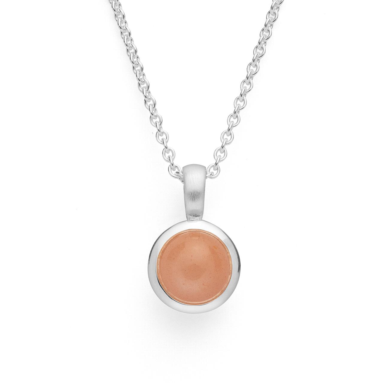 925/- pendant, rho. satin/pol., moonstone 1,85ct