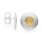 925/- earstud, partly gp, rho. brushed/spe.text.