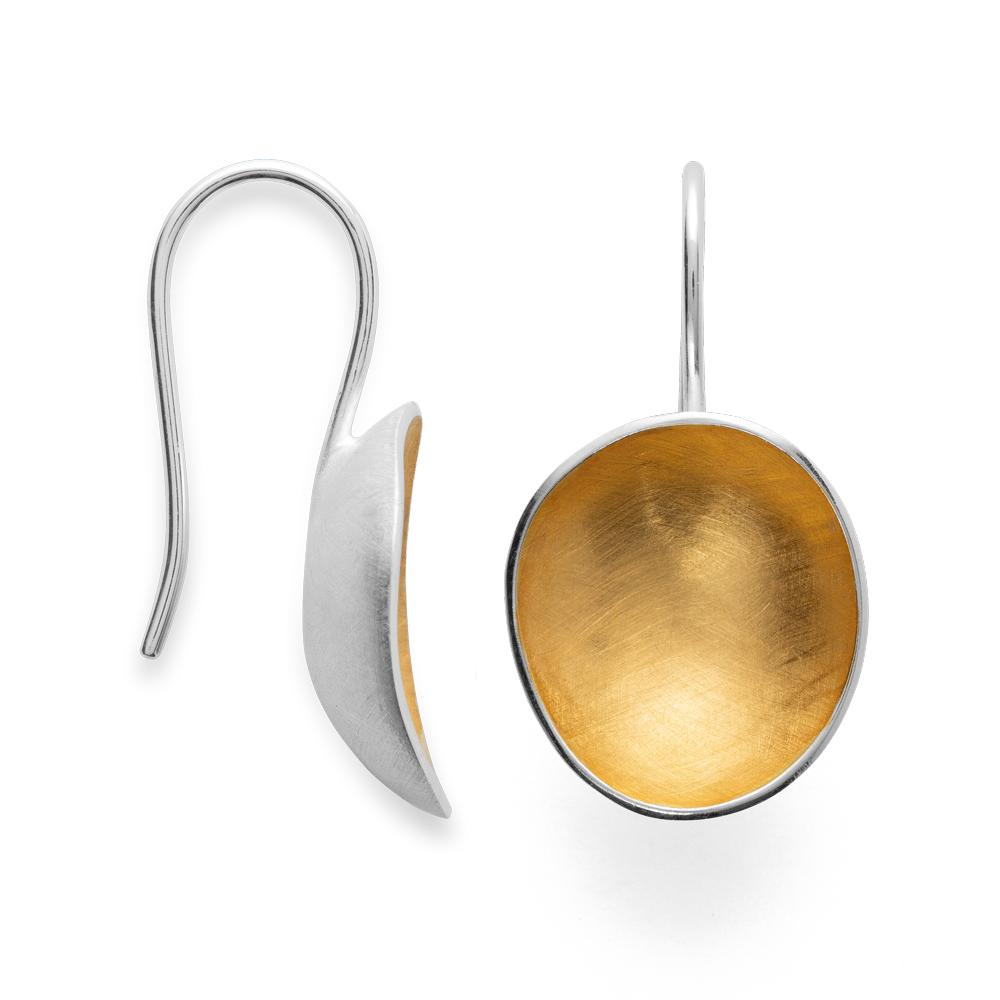 925/- earrings, partly gp, rho. scratch