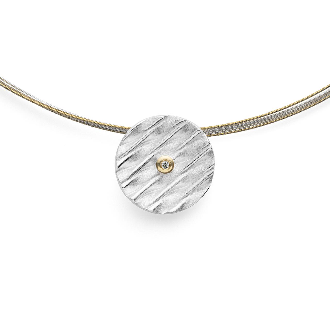 925/- pend soldered 18K, rho. spe.text./pol. 0,015ct