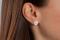 925/- earstud, soldered 18K spe.text./pol., dia. 0,02ct