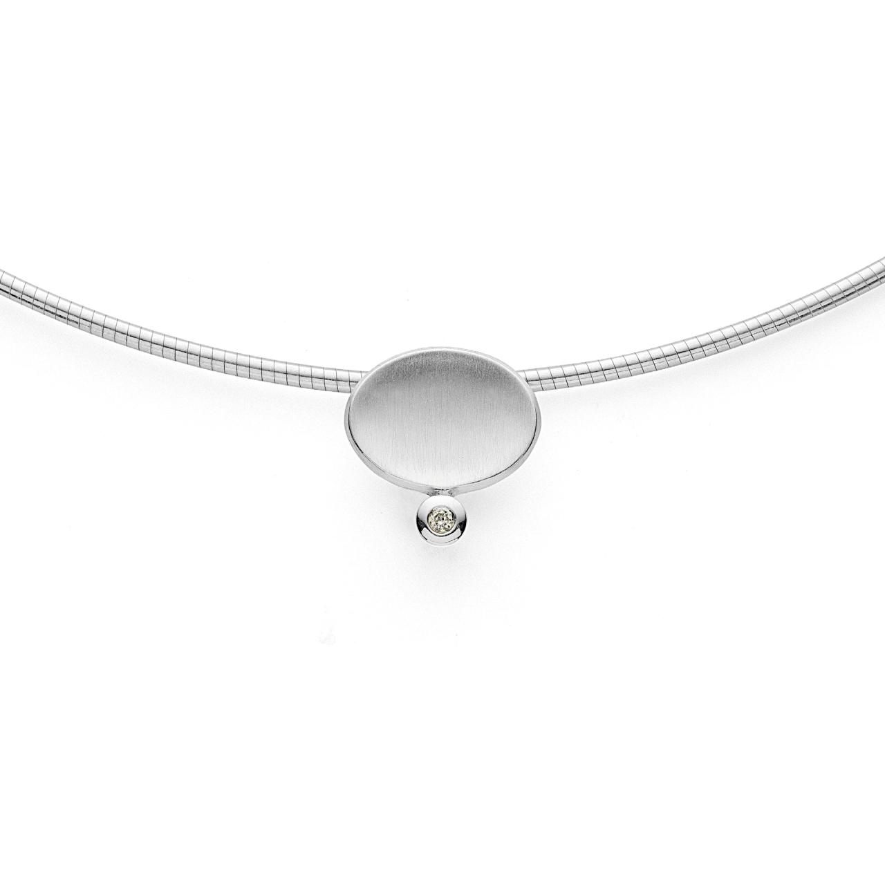 925/- pendant satin/pol., dia. 0,015ct W-SI