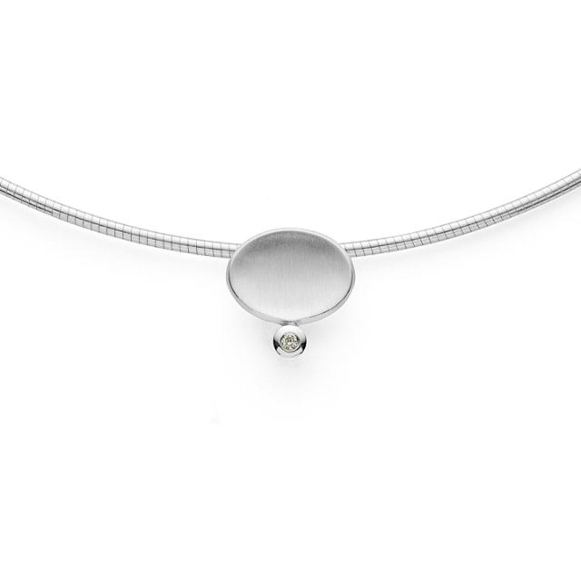 925/- pendant satin/pol., dia. 0,015ct W-SI