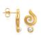 925/- earstud, gp matt, pearls 0,30ct