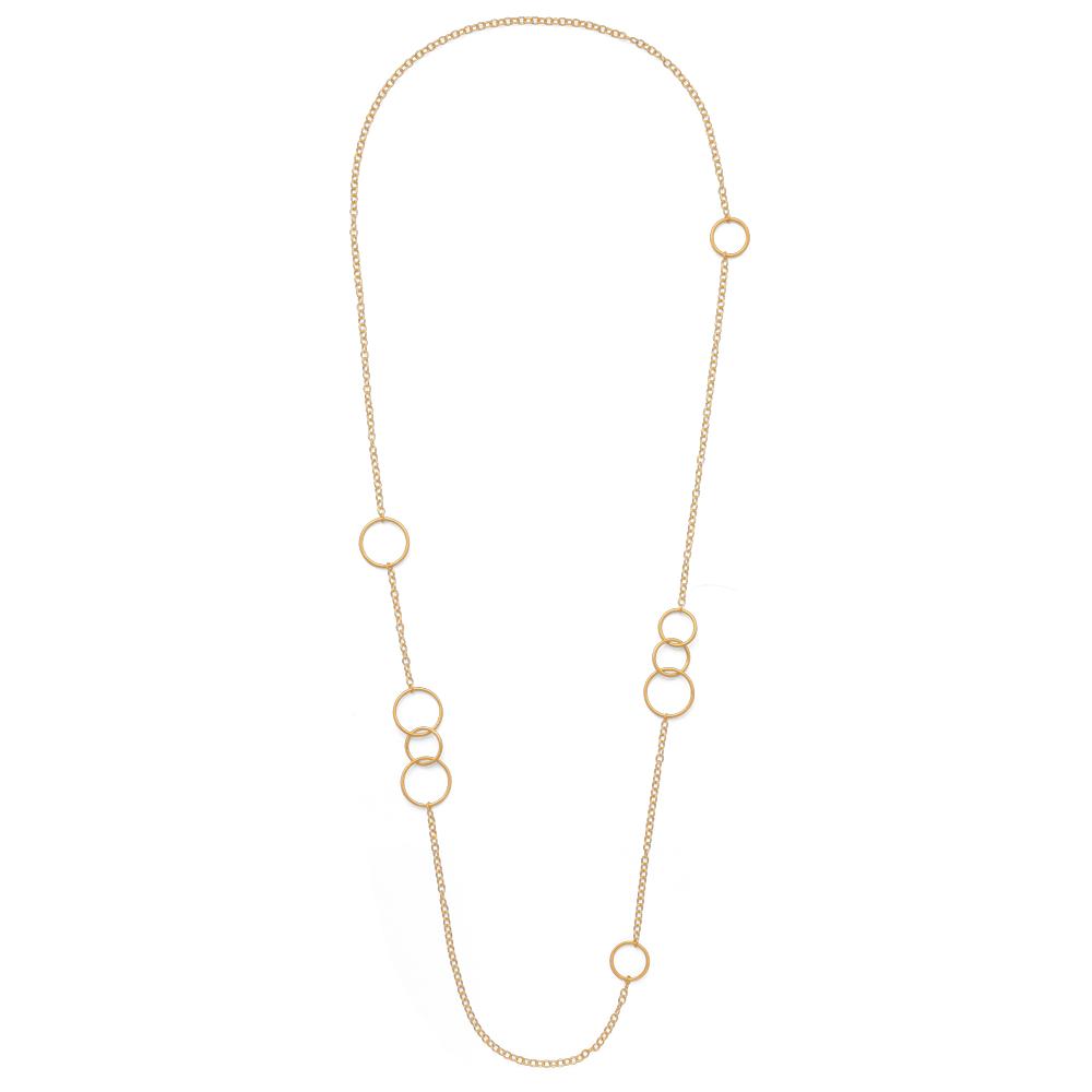925/- necklace, gp satin/pol., 38,19in.