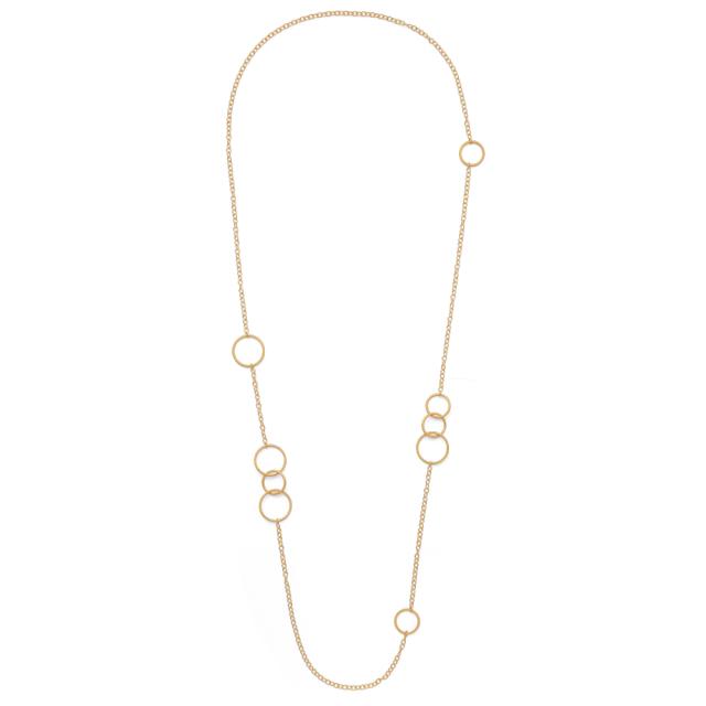 925/- necklace, gp satin/pol., 38,19in.