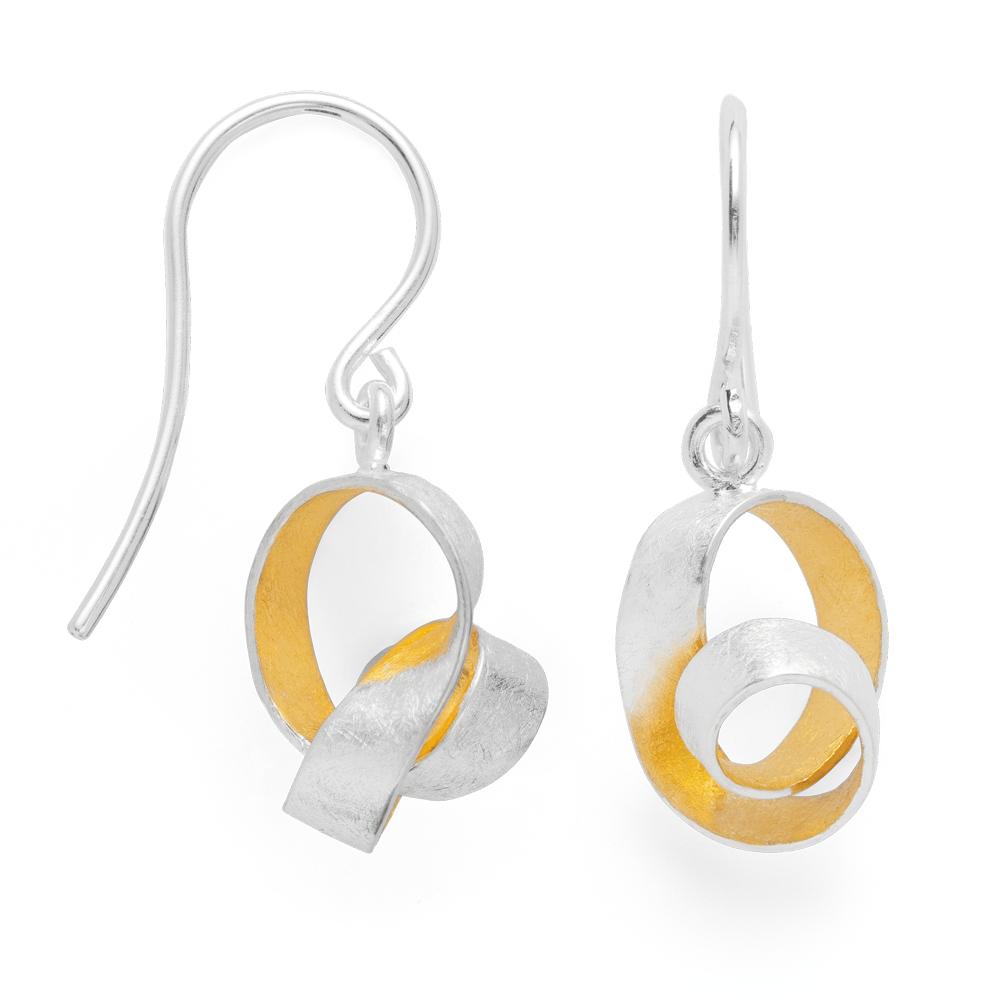 925/- earrings, partly gp scratch/pol.