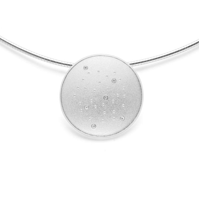 925/- pendant s.blast, dia. 0,03ct W-SI