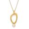 925/- pendant, gp matt/pol., pearl 0,99ct