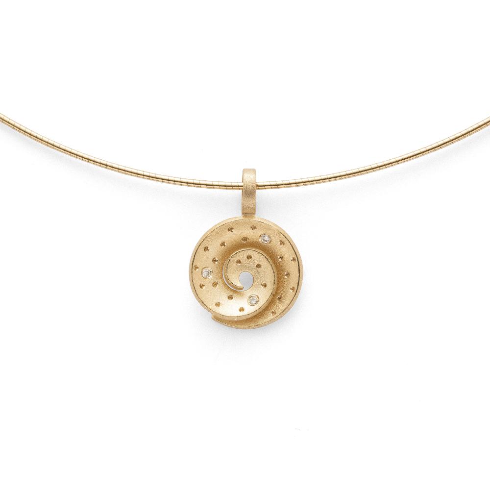 750/- pendant satin, dia. 0,015ct W-SI