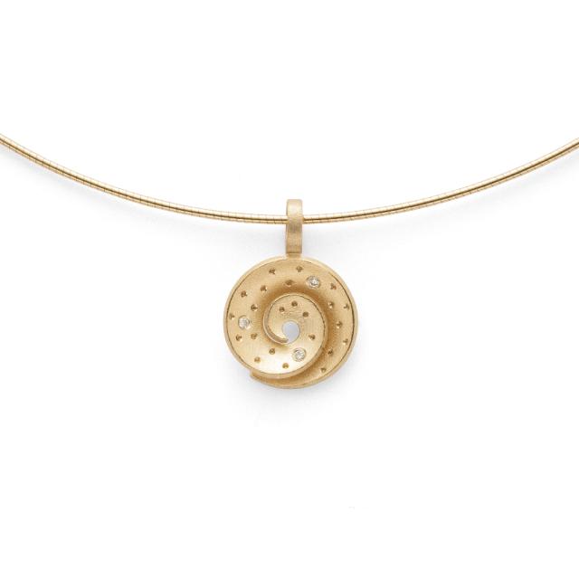 750/- pendant satin, dia. 0,015ct W-SI