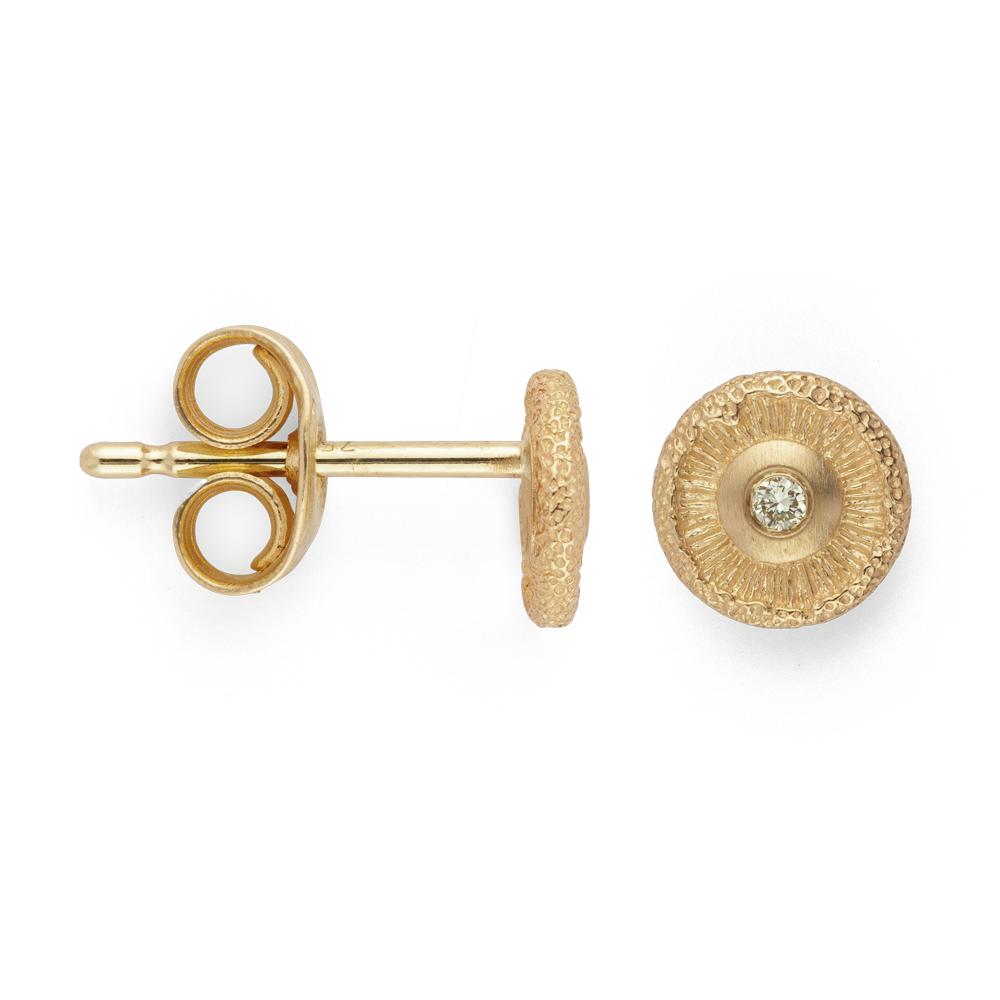 750/- earstud satin/spe.text., dia. 0,02ct W-SI