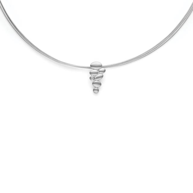 925/- pendant, rh.-plated, matt, dia. 0,02ct W-SI