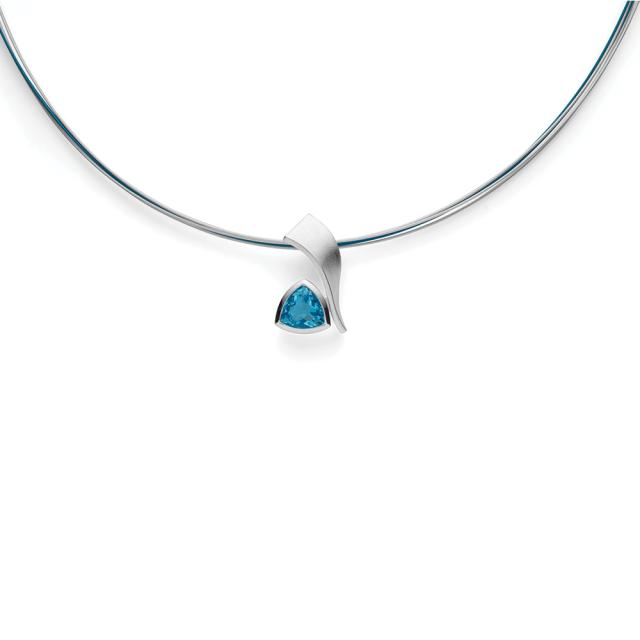 925/- pendant, matt, blue topaz 2,37ct