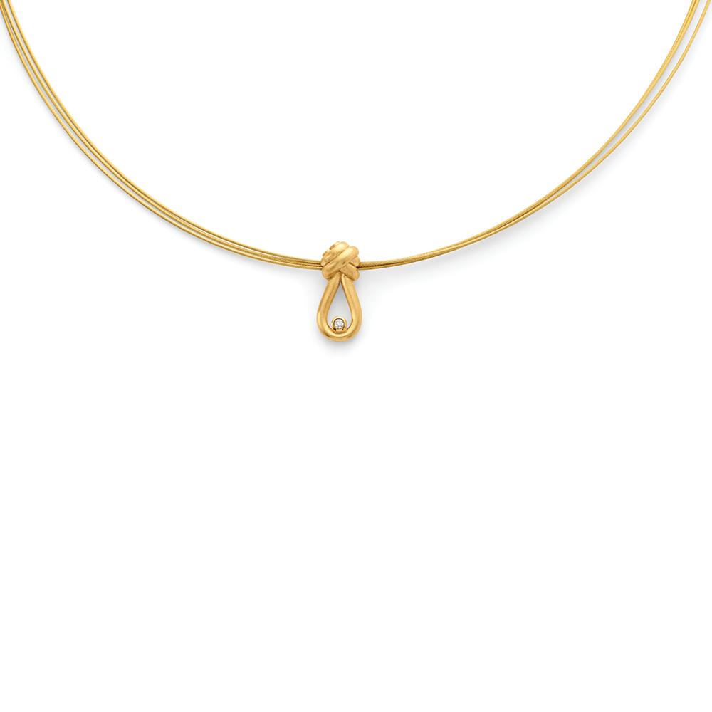 925/- pendant, gold-plated, matt, dia. 0,02ct W-SI