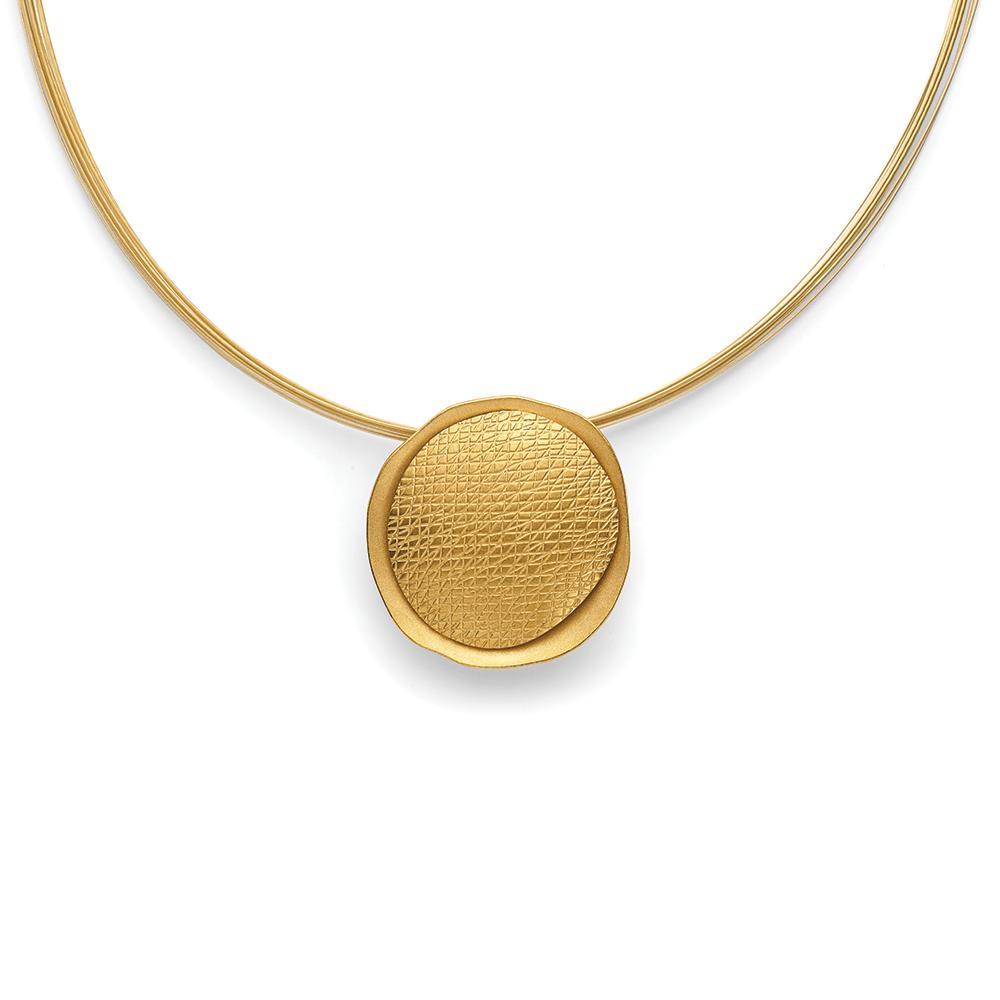 925/- pendant, gold-plated, matt/special textured