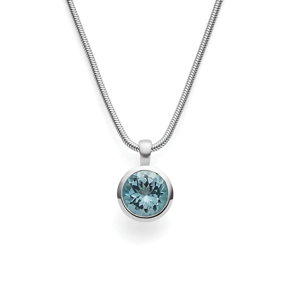 925/- pendant, matt/polished, blue topaz 4,03ct
