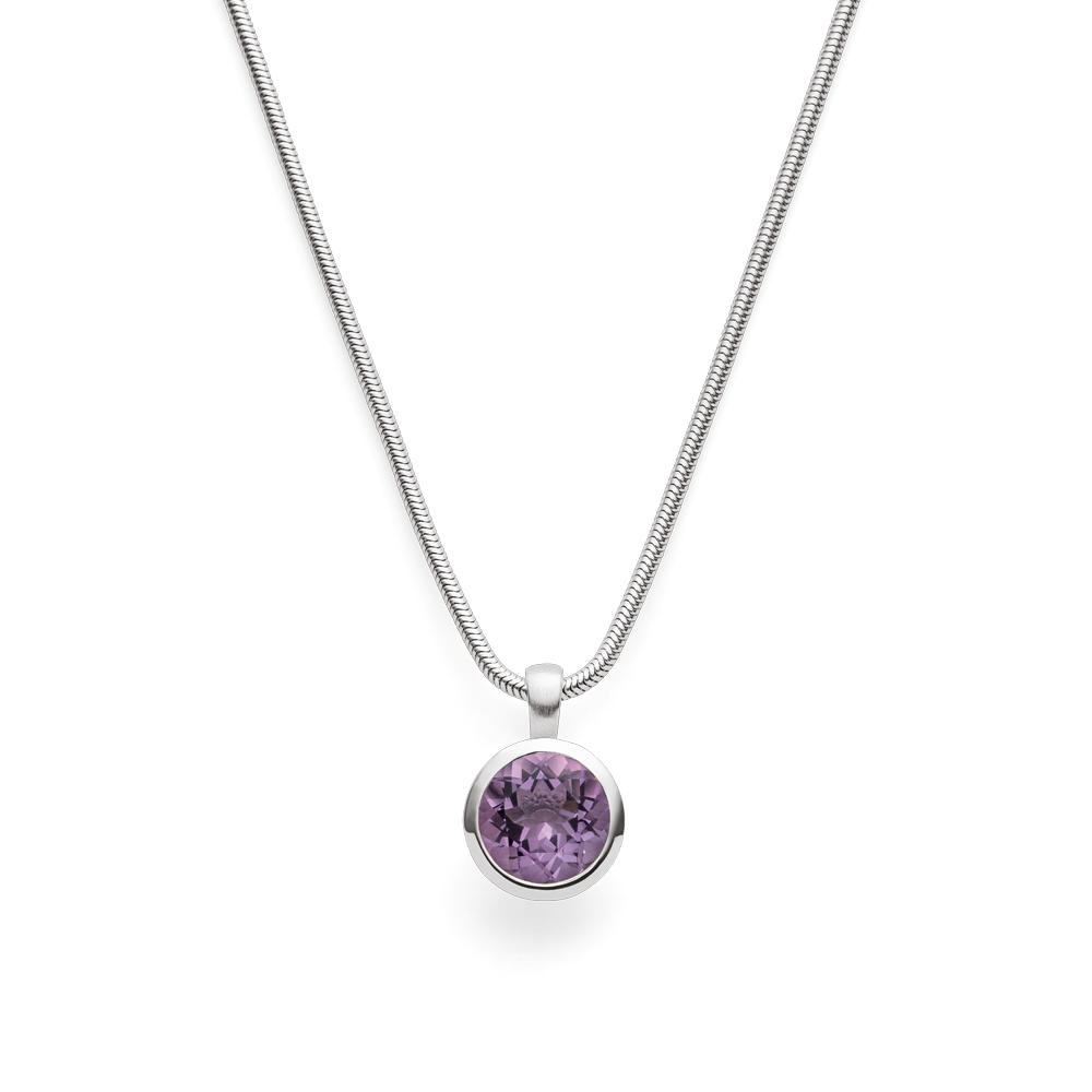 925/- pendant, matt/polished, amethyst 3,1ct