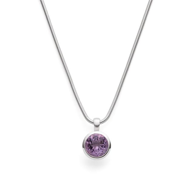 925/- pendant, matt/polished, amethyst 3,1ct