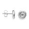 925/-ear studs, special textured, dia. 0,02ct W-SI
