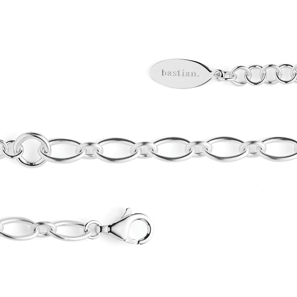 925/- bracelet, rhodium-plated, matt, 19+3cm
