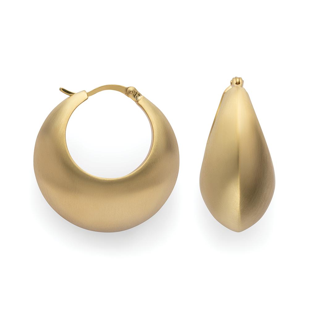 925/- earrings, gold-plated, matt