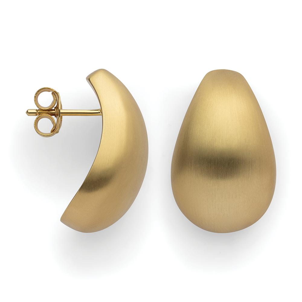 925/- ear studs, gold-plated, matt