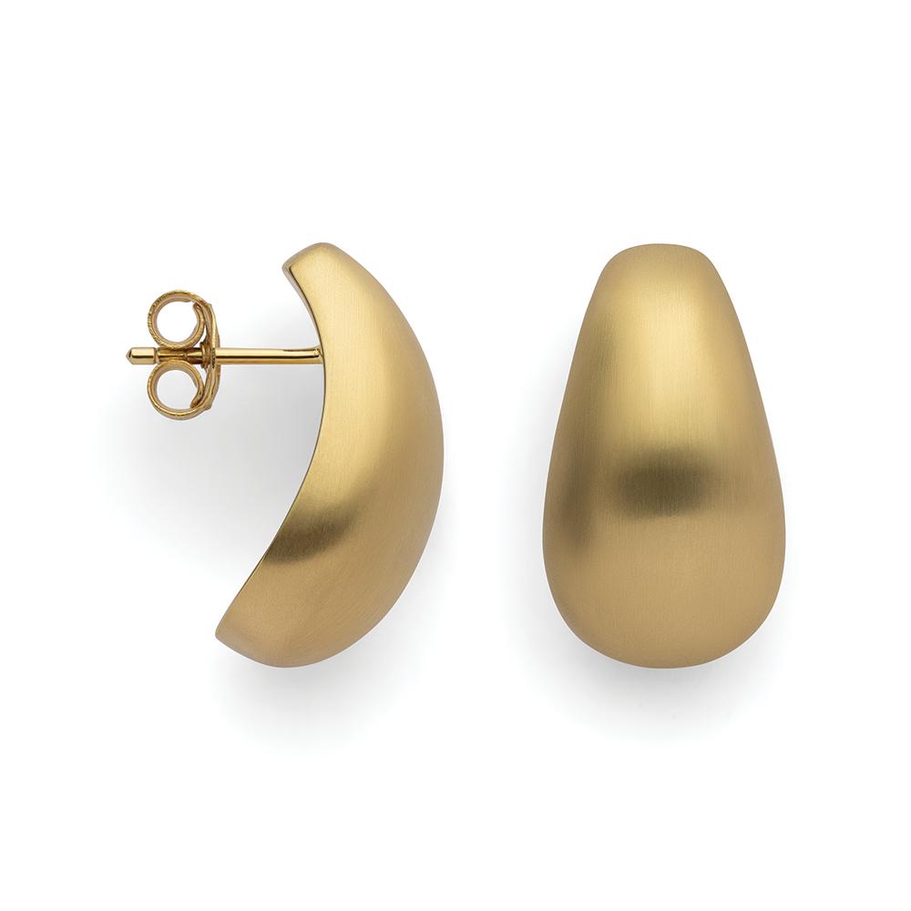 925/- ear studs, gold-plated, matt