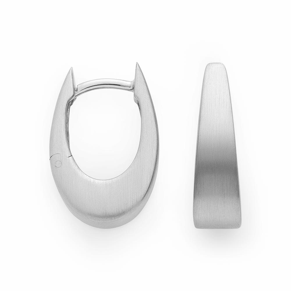 925/- hinge earrings, rhodium-plated, matt