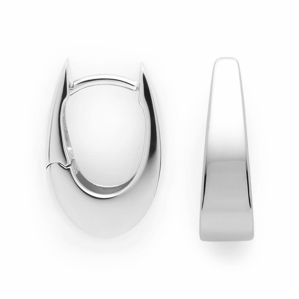 925/- hinge earrings, rhodium-plated, polished