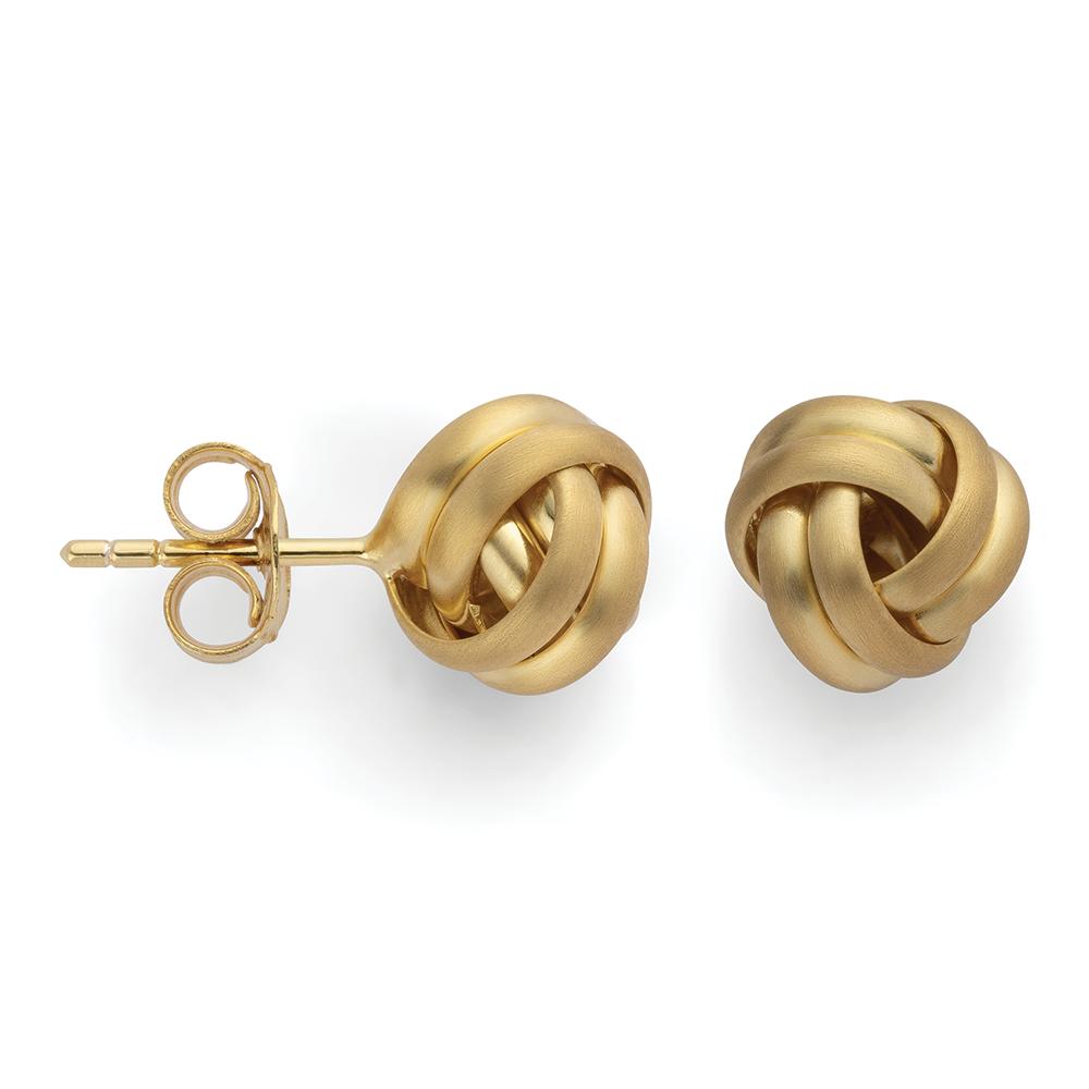 925/- ear studs, gold-plated, matt