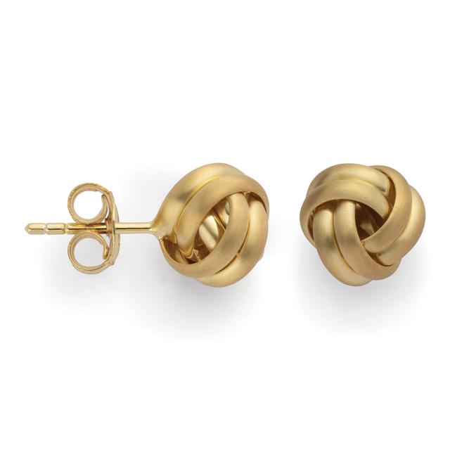 925/- ear studs, gold-plated, matt