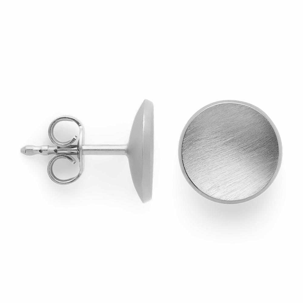 925/- ear studs, matt/polished,10mm