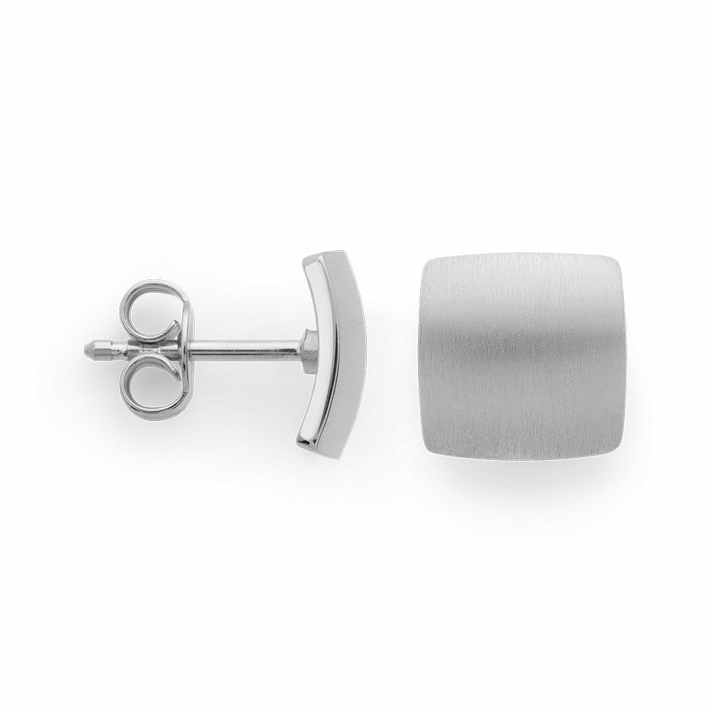 925/- ear studs,rhodium-plated,matt/polished, 10mm