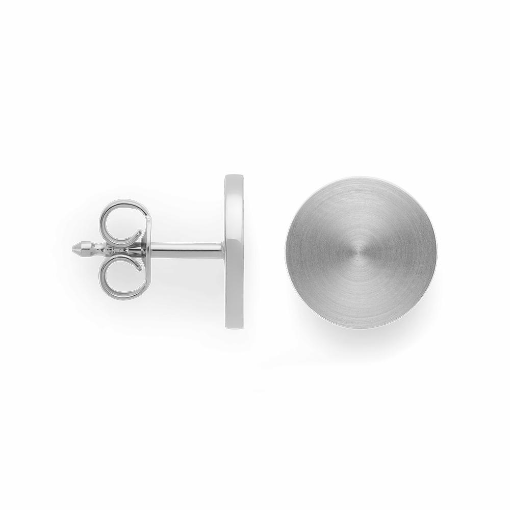 925/- ear studs,rhodium-plated, matt/polished, 8mm