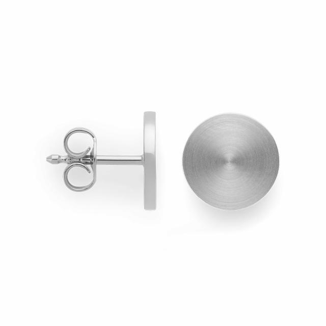 925/- ear studs,rhodium-plated, matt/polished, 8mm