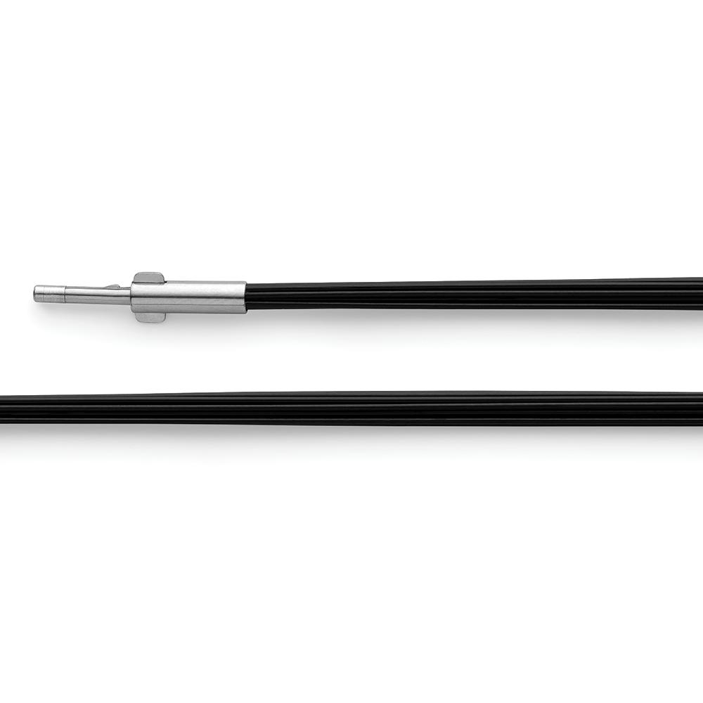 Cable steel 12-rows, black, double clip