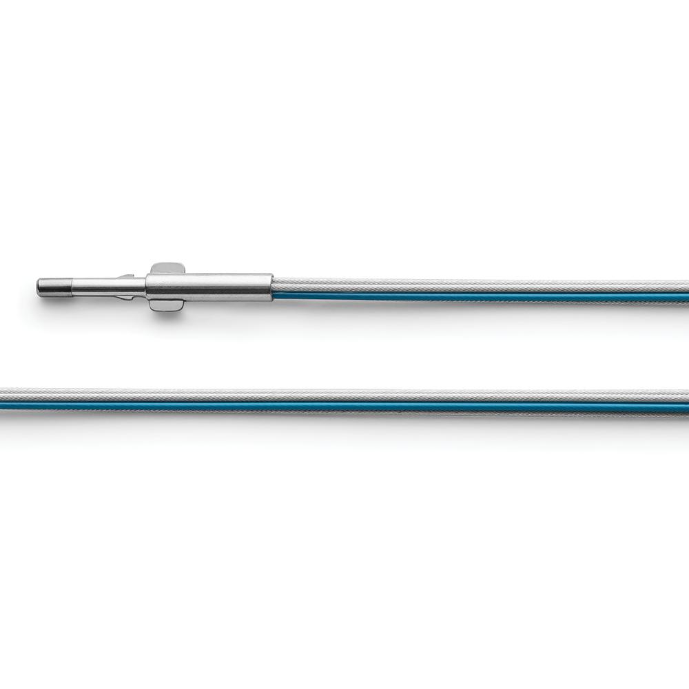 Cable steel 5-rows, silver-pl.,blue, double clip