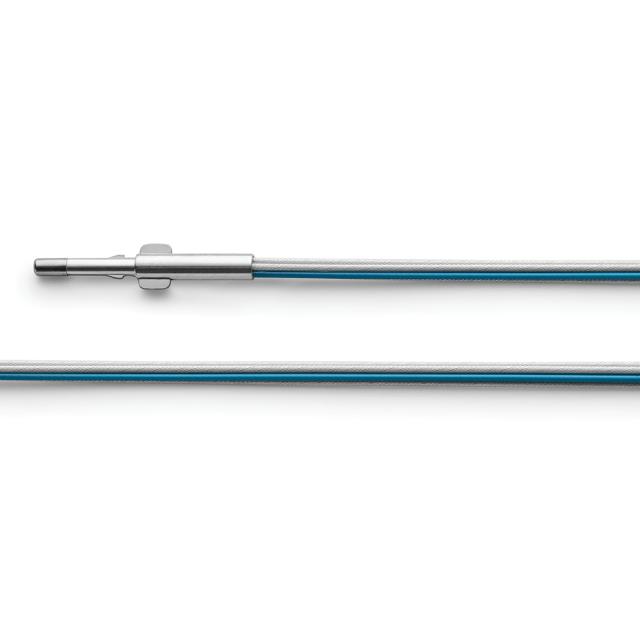 Cable steel 5-rows, silver-pl.,blue, double clip