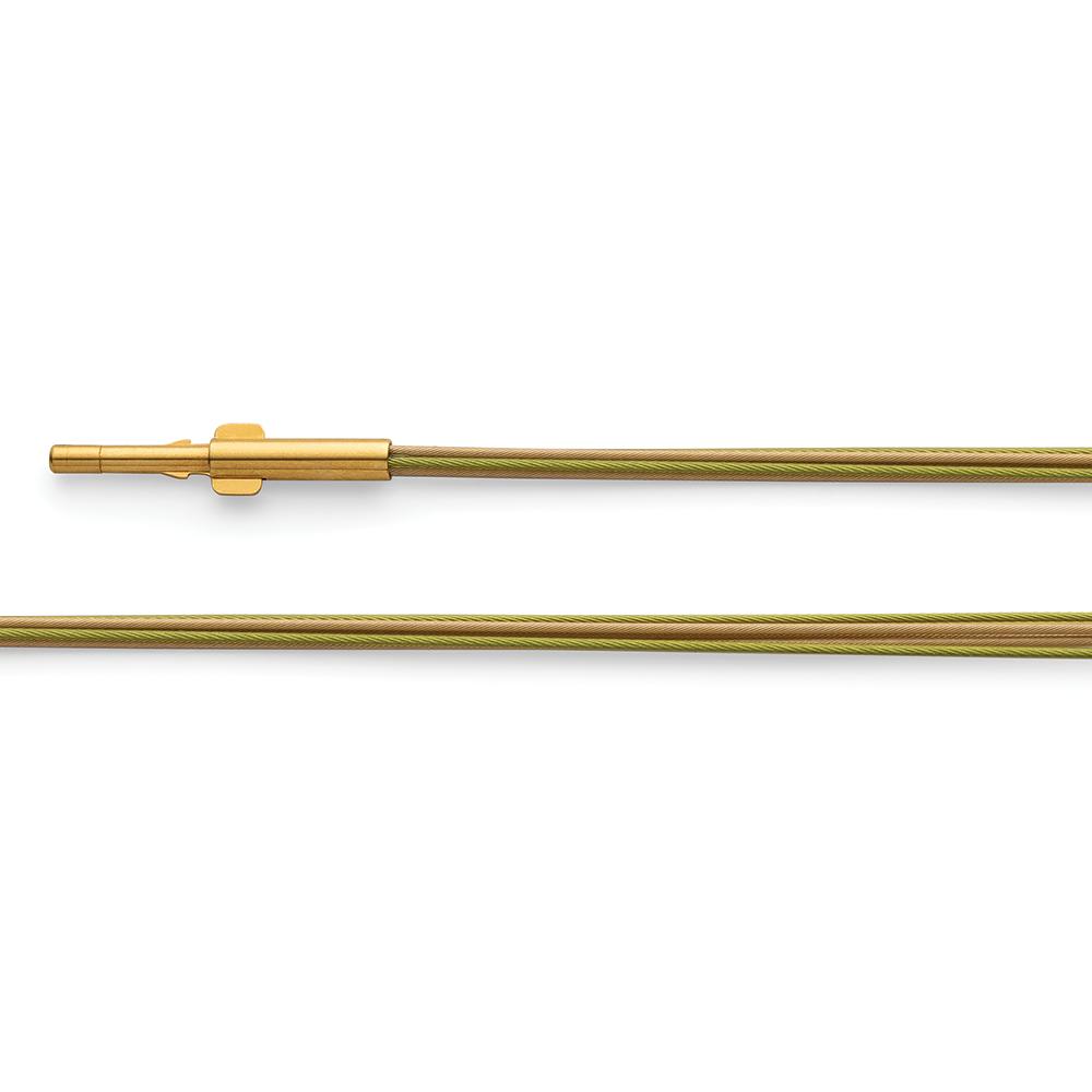 Cable steel  5-rows, gold-pl.,gren,double clip