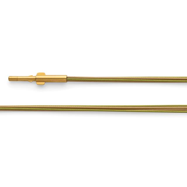 Cable steel  5-rows, gold-pl.,gren,double clip