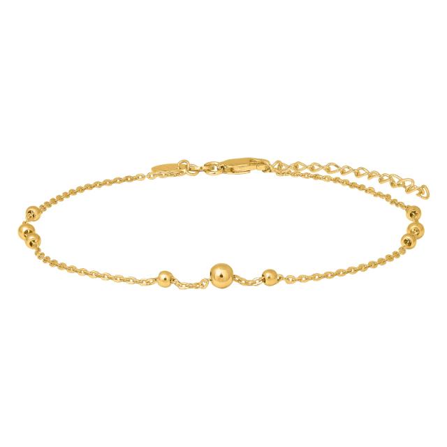 Gold-pl silver ankle chain BEAD52 27cm