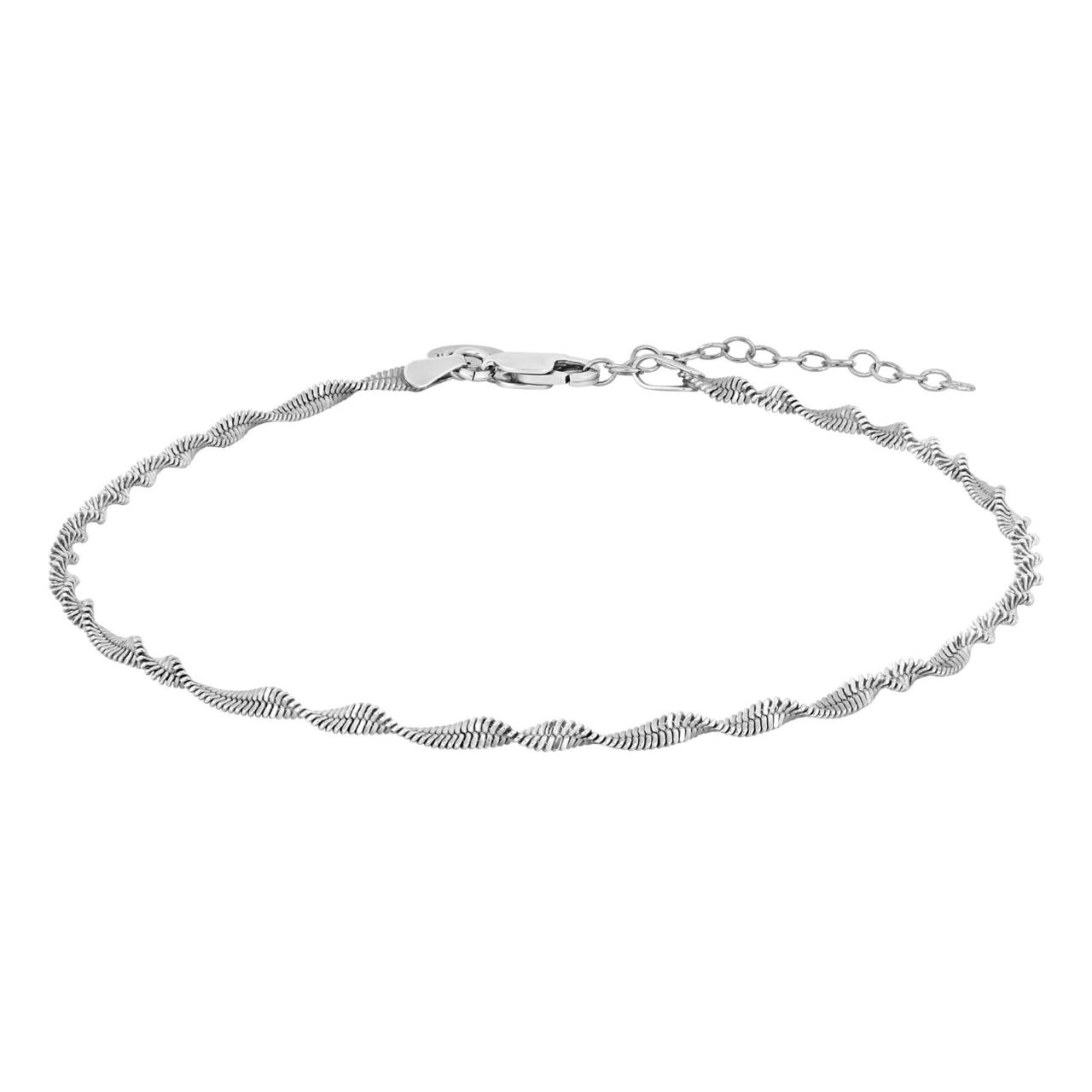 Rhodium-pl silver ankle chain SPRING52 27cm