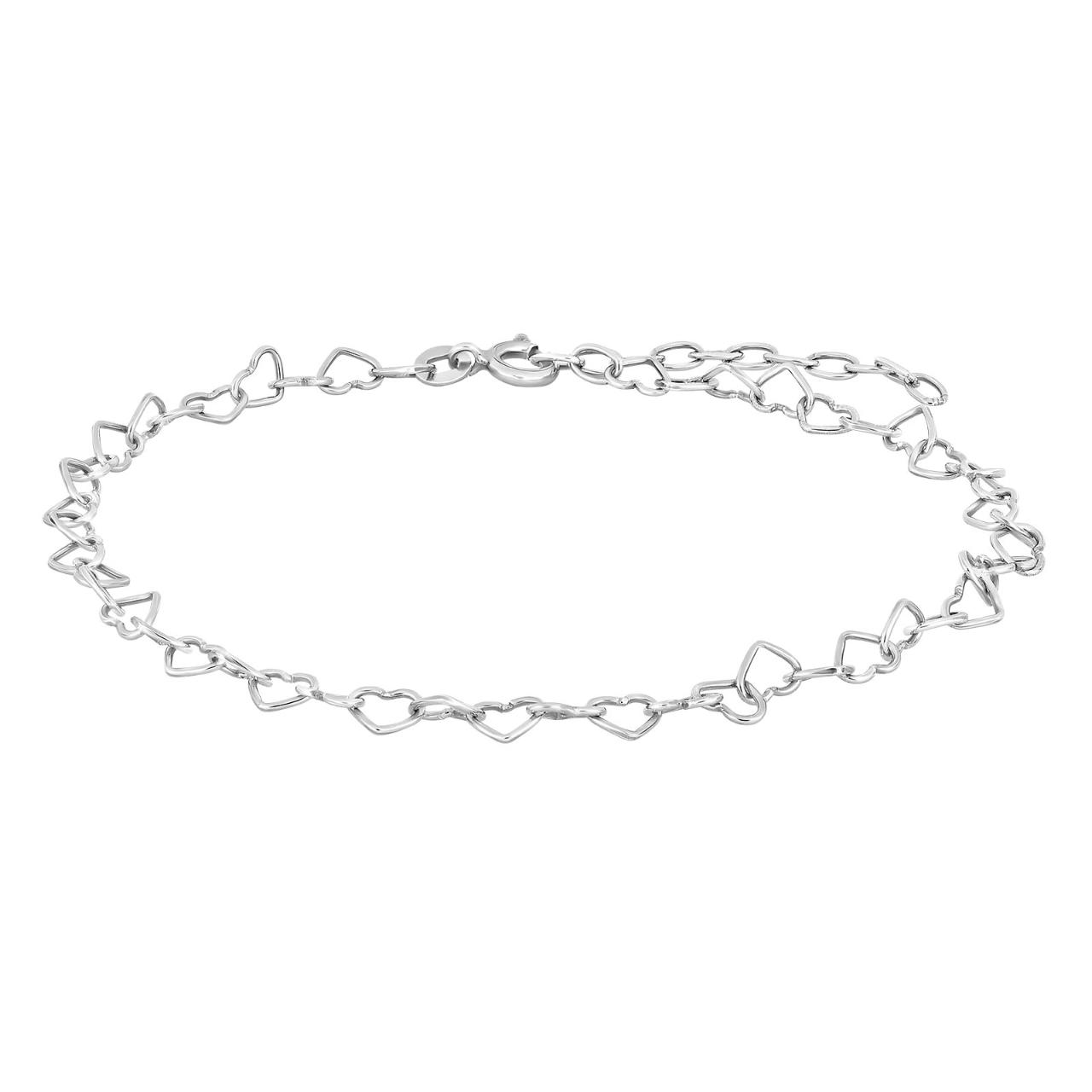 Rhodium-pl silver ankle chain SPRING52 27cm
