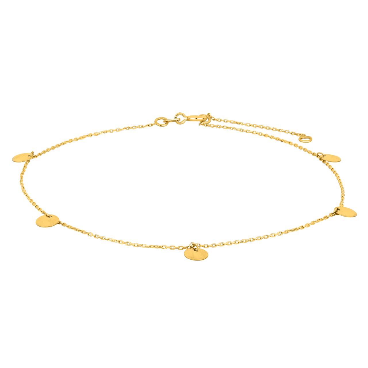 8ct. gold anklet w/plate 
