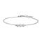 Rhod. silver bracelet w/3 hearts 