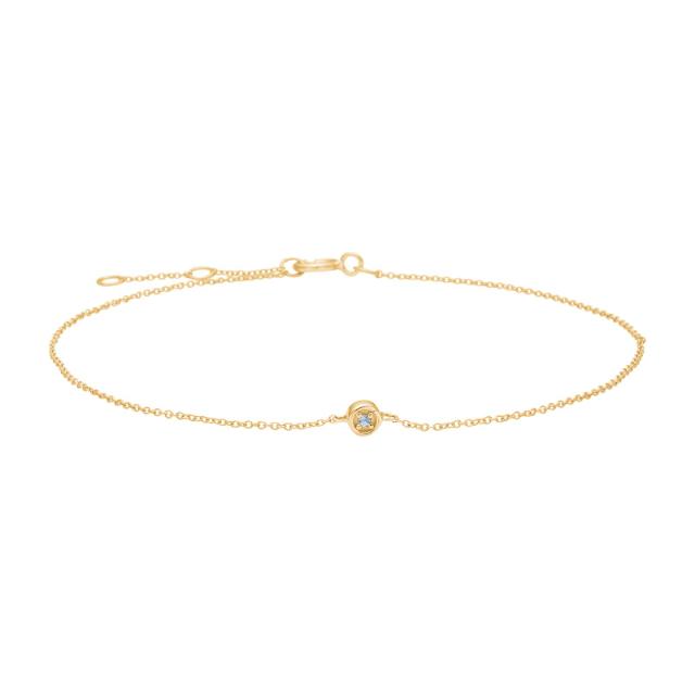 14ct. gold bracelet w. 0,010ct blue topaz