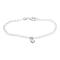 Rhod. silver bracelet w/1 heart 
