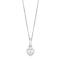 Rhod. silver necklace w/heart 